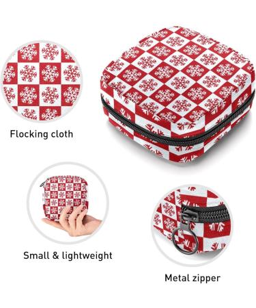 Red Christmas Snowflake Bandage Storage Bag for Menstrual Cups & Tampons | Portable Period Pocket for Women & Teens | Multicolor 1 Piece - Buy Online on GoSupps.com