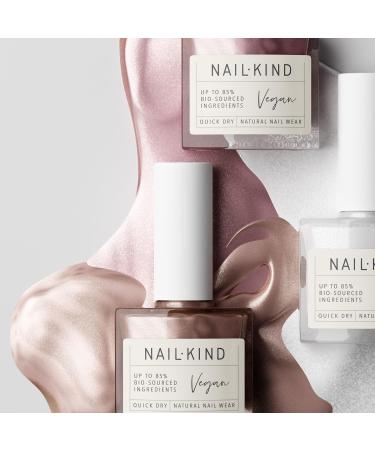 NAILKIND Gold Shimmer Pink Nail Polish - Glazed Brulee - Shimmery Nail Varnish - Vegan Nail Lacquer + Peta Certified + Cruelty Free - Quick Drying Long Lasting - Chip Resistant - 8ml - Buy Online on GoSupps.com
