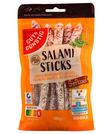EDEKA Good & Cheap Salami Sticks Poultry pack of 8 (8 x 100g)
