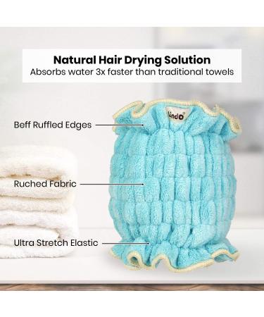 Lindo Hair Crown | Fast-Drying Hair Towel | Ultra Soft Microfiber | Absorbs Water 3X Faster | One Size Fits Most (Mint) - International Shipping Available - Buy Online on GoSupps.com