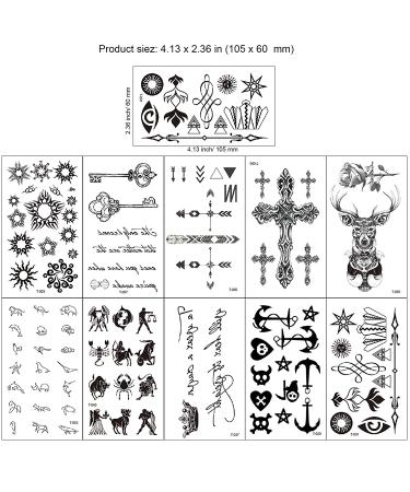 Konsait 30 Sheets Black Tiny Waterproof Temporary Tattoos for Women Men Kids - Fake Body Art Sticker Set - Buy Online on GoSupps.com