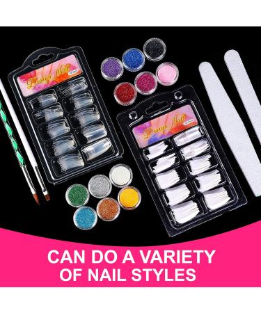 BLIFF Acrylic Nail Kit for Beginners | 12 Glitter Acrylic Powders | Professional Nail Art Tools & Supplies for DIY Nail Decoration - Buy Online on GoSupps.com