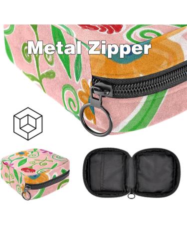 Shop Colorful Menstruation Pad Bag with Zipper - Stylish Tampon & Napkin Bags for Women & Girls | Flower Art Design - Buy Online on GoSupps.com