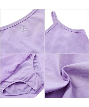 LIONJIE Little Girls Camisole Ballet Dance Dress | Skirted Leotard for Kids 3-12Y | Hollow Back Dancewear - Purple - Buy Online on GoSupps.com