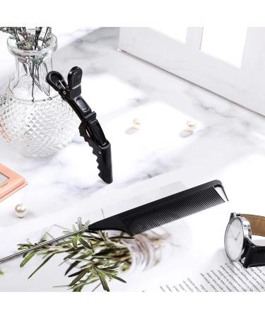 Carbon Steel Rat Tail Comb Set with Teasing Combs and 3 Styling Clips - Heat Resistant Barber Comb for Braiding and Styling Hair (Black) - Buy Online on GoSupps.com