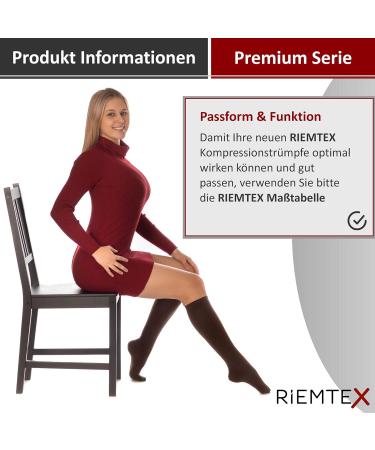 RIEMTEX Medical Compression Stockings Class 2 CCL2 23-32 mmHg - Women's Closed Tip Calf Stockings Premium Series 3211A Size 3 Brown - International Shipping - Buy Online on GoSupps.com