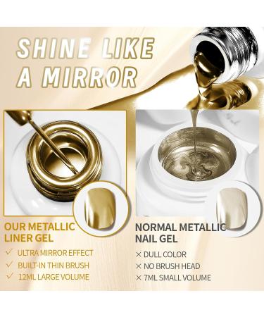 12ml Metallic Gel Nail Polish - 3D Mirror Chrome Effect UV/LED Soak Off - Ideal for Salon & DIY Manicure - Buy Online on GoSupps.com