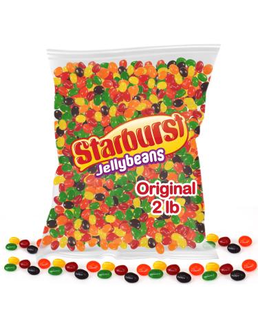 Starburst Jelly Beans  2lb Original Starburst Candy Jelly Beans  Fruit Jelly Candy Bulk Pack for Parties, Halloween Candy, Perfect for Special Events, Birthdays, Comes in a Resealable Bag.
