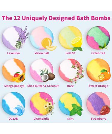 Maylawn 12-Piece Handmade Lavender Bath Bombs Gift Set - Vegan & Cruelty-Free - Perfect for Bubble and Spa Baths - Ideal Birthday or Mothers Day Gift for Her/Him - Buy Online on GoSupps.com