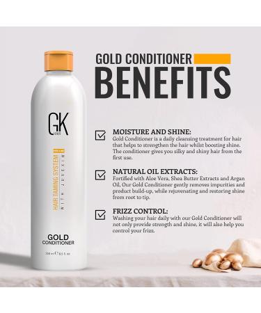 GK Hair Global Keratin Gold Tarling 250ml | Moisturizing Conditioner with Argan Oil & Shea Butter | Gloss & Protection for All Hair Types - Buy Online on GoSupps.com