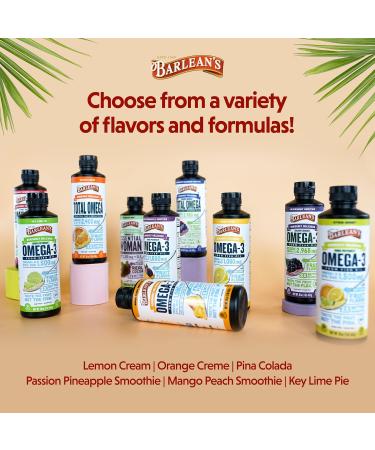 Barlean's Omega 3 Fish Oil Liquid Supplement - Lemon Crème - 8 Oz. - Buy Online on GoSupps.com