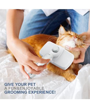Crala Self Cleaning Slicker Brush- Pet Grooming Shedding Tool for Short & Long Haired Dogs & Cats- Removes Loose Undercoat, Mats & Tangles- White - Buy Online on GoSupps.com