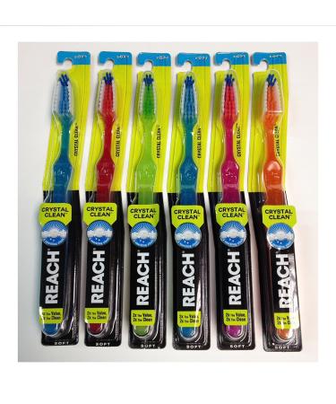 Reach Tb Crystal Blue 6ct Battery Powered Toothbrush for Adults 6 Count (Pack of 1)
