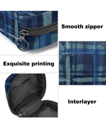 Menstrual Pad Bag with Zipper | Checkered Texture Ladies Napkin & Tampons Pouch for Women & Girls - Buy Online on GoSupps.com