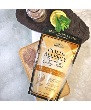 Village Naturals Therapy Cold & Allergy Foaming Body Soak 36 oz Pack of 2 | Epsom Salt, Essential Oils, Sea Salt - Soothing Bubbles - Buy Online on GoSupps.com
