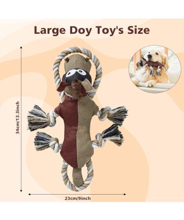 IOKHEIRA Plush Squeaky Dog Toy for Large Dogs - Brown Donkey Fetch & Pull Game - Buy Online on GoSupps.com