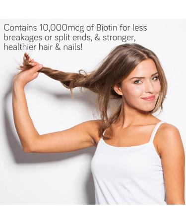 Biotin 10000mcg Hair Gummies for Faster Growth - Vitamin B7, Skin & Nails Support - Non GMO, Gluten Free - Vegan Friendly - 60 Gummies - Buy Online on GoSupps.com