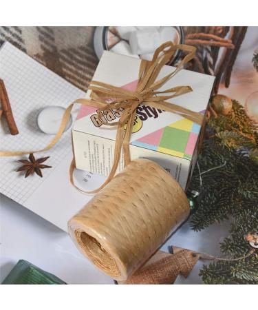 218 Yards Christmas Raffia Paper Craft Ribbon Twine for Festival Gifts DIY Decoration - Kraft Paper Color - Buy Online on GoSupps.com
