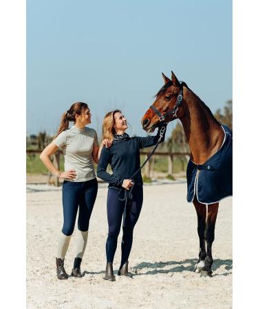 Horze Tessa Women's Silicone Full Seat Riding Tights - Peacoat Dark Blue, Size 30 - Buy Online on GoSupps.com