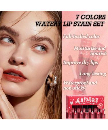 Buy 7 Colors Lip Tint Stain Set | Mini Moisturizing Liquid Lipstick | Long-lasting Waterproof Korean Lip & Cheek Stain - Buy Online on GoSupps.com