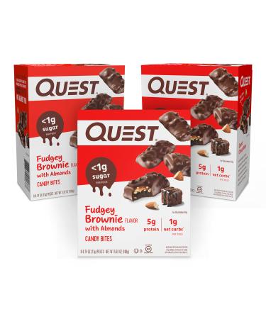Quest Nutrition Fudgey Brownie Candy Bites,8 Count (Pack of 3) Fudgey Brownie 8 Count (Pack of 3)