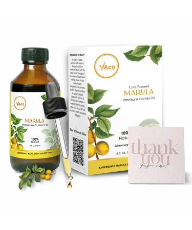 MY ACE Marula Seed Carrier Oil | 100% Pure Cold Pressed Lightweight Oil with Dropper Fast-Absorbing & Preservative-Free for Face Hair Skin Body Massage & DIY Blends 4 fl oz