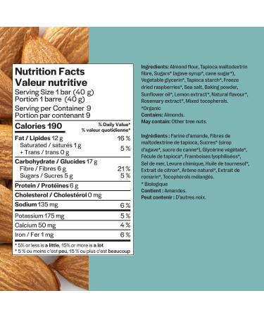 GOOD TO GO Raspberry Lemon Soft Baked Bars 40g x 9 Bars Very High in Fibre Almond Flour Non-GMO Snacks To Go - Buy Online on GoSupps.com