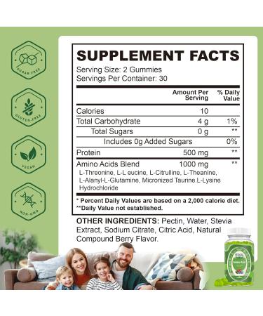 Well&Whole EAA Gummies - Essential Amino Acids Supplement for Energy Support | 30 Servings Mixed Berry Flavor - Buy Online on GoSupps.com