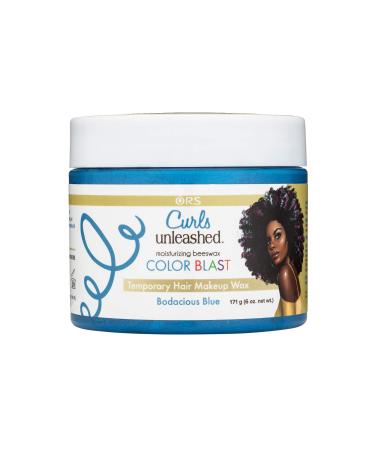ORS Curls Unleashed Color Blast Hair Wax  Temporary Curl Defining Wax  Bodacious Blue  (6.0 oz)