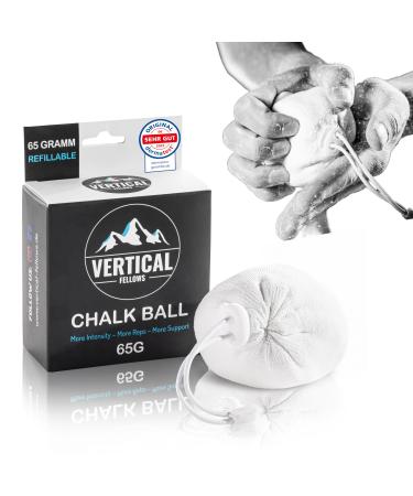 Vertical Fellows Chalk Ball 65 gram Return - Dermatest very good - ideal chalk & magnesia chalkball for climbing bouldering gymnastics weightlifting cross fit - Buy Online on GoSupps.com