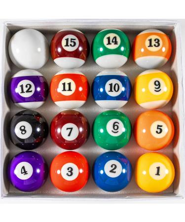 YDDS Billiard Balls Set 2-1/4" Regulation Size Pool Table Balls for Replacement (16 Resin Balls)
