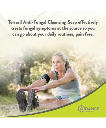 Terrasil Antifungal Soap Bar for Jock Itch, Athlete's Foot, Ringworm - Tea Tree Oil & Shea Butter - 3 Bars (75g) - Natural Fungal Infection Treatment - Buy Online on GoSupps.com