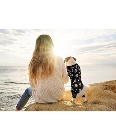 Halloween Dog Onesie Short Plush Pajamas for Small Dogs (S) - Soft & Stretchy Skulls & Crossbones Design - Buy Online on GoSupps.com