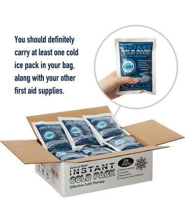 Disposable Ice Cold Packs - 25 Pack (4x 5.5) for Pain Relief, Swelling, and Inflammation - Ideal for Athletes and Outdoor Activities - Buy Online on GoSupps.com