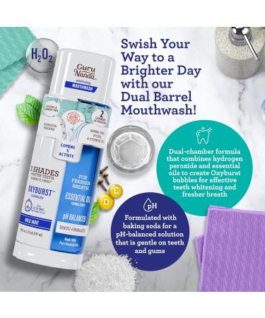 GuruNanda Whitening Wonder Duo Dual Barrel Oxyburst Whitening Mouthwash 20 Oz & Teeth Whitening Strips with No Slip Dry Strip Tech 7 Day Treatments - Buy Online on GoSupps.com