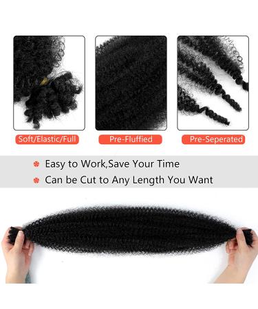 Pre-Fluffed Spring Twist Hair 16 Inch 7 Packs 1B# - Soft Springy Pre-Stretched Marley Twist Braiding Hair for Black Women - Crochet Hair Extensions - Twisted Up Crochet Braids - Buy Online on GoSupps.com