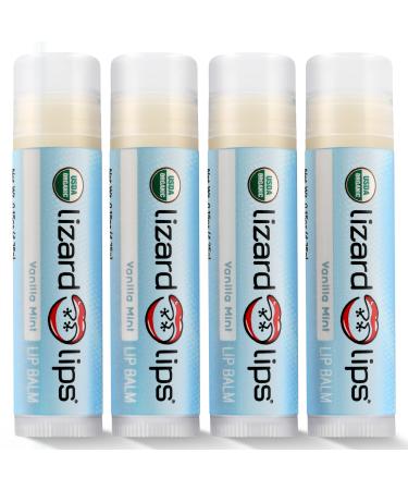 LizardLips Natural Lip Balm Vanilla Mint USDA Certification Lip Moisturizer Travel-Friendly Everyday Care Fun Quirky Beach Vacation Essentials