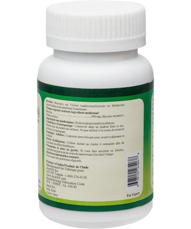 Ayur365 Bacopa Capsules for Memory Enhancement & Cognitive Health 60 ct. - Buy Online on GoSupps.com
