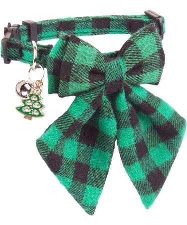 ADOGGYGO Christmas Cat Collars 2 Pack - Red Green Plaid Breakaway Collar with Bell & Bowtie for Cats Kittens - Buy Online on GoSupps.com