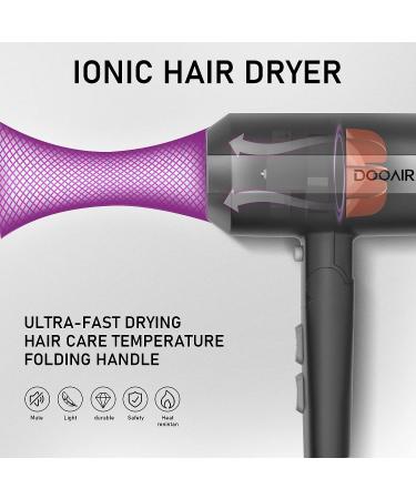 DOOAIR Professional Ionic Hair Dryer with Diffuser - 1875W Powerful Fast Dry - 3 Heating/2 Speed Settings - Blue-Black - Buy Online on GoSupps.com