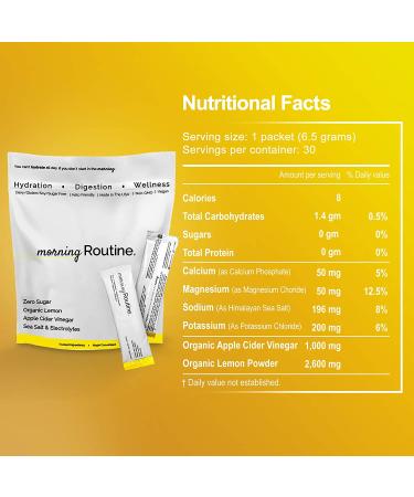 Daily Hydration Electrolyte Powder Packets with Apple Cider Vinegar, Lemon & Sea Salt - 30 ct | Hydrate Drink Mix for Keto & Paleo Diets - Buy Online on GoSupps.com