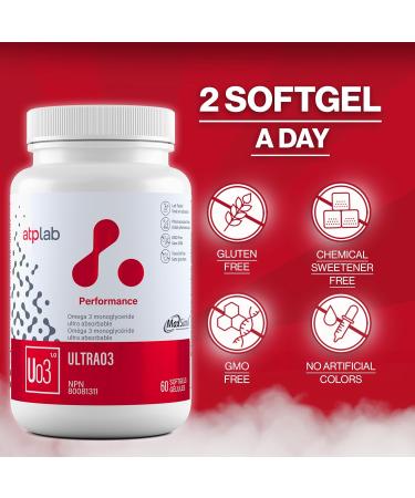 ATP LAB - Ultra 03 60 Softgels - Omega-3 Fatty Acid Supplements - MaxSimil Fish Oil Omega 3 Supplements - Cardiovascular Health - Buy Online on GoSupps.com