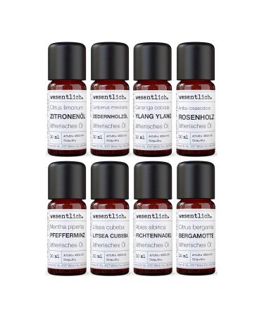 Essential oils set No.2 (basic fragrance) of essential.Peppermint Bergamot spruce needle Litsea Cubeba Rosenholz Ylang Ylang cedar and lemon - 100% natural clean