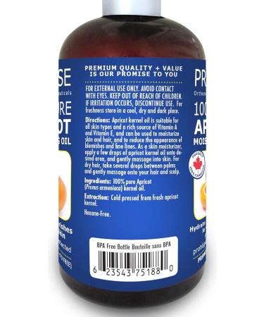 270ml (9oz) PURE 100% APRICOT MOISTURIZING OIL Moisturizes & Nourishes Hair Face and Skin Cold Pressed + UV Protected Made in Canada (270ml) 270 ml (Pack of 1) - Buy Online on GoSupps.com