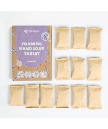 Hand Soap Refill Tablets - Eco-Friendly Zero Waste Packaging - 96 oz Foaming Soap - Lavender Scent - Moisturizing & Cleansing - 12 Pack for Easy Storage - Buy Online on GoSupps.com