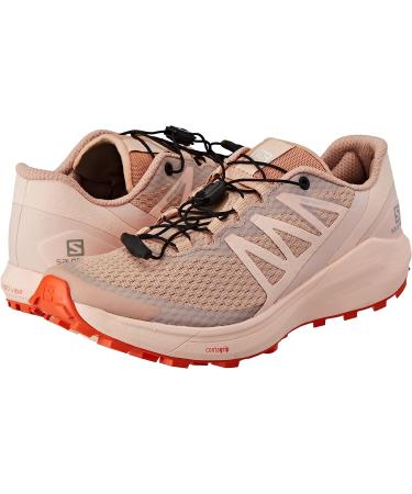 Salomon Women's Sense Ride 4 Trail Running Shoes - Sirocco/Peachy Keen/Red Orange - Size 9 - Buy Online on GoSupps.com