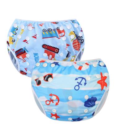Mixidon swimming diaper baby reusable adjustable Washing baby swimming trunks swimming diaper baby young swimming pants unit size 0 to 3 years shower gifts swimming lessons ocean + car