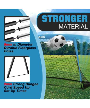 RUNBOW 5x3 ft Portable Kids Soccer Goal for Backyard Small Children Pop Up Soccer Goal Net Set of 2 with Portable Carrying Case Blue 5x3FT 1 Pack - Buy Online on GoSupps.com