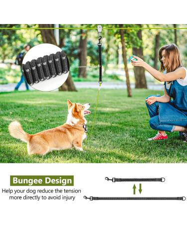 Xiaz 15.2m Dog Runner - Heavy-Duty Leash for Dogs up to 113.4kg | 50ft Bungee Cable Runner for Courtyard & Camping | Durable Antenna Dog Chain - Buy Online on GoSupps.com