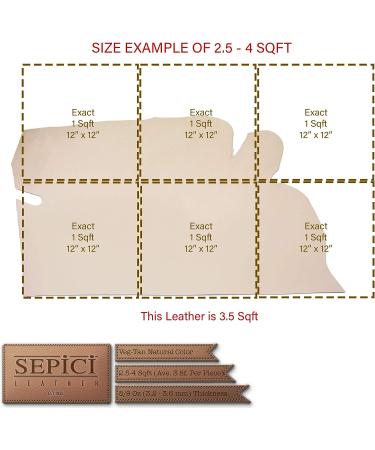 Sepici Full Grain Veg Tan Single Shoulder (Craftsman Grade) - 2.5-4 ft | High Quality Leather for Craftsmen - Buy Online on GoSupps.com